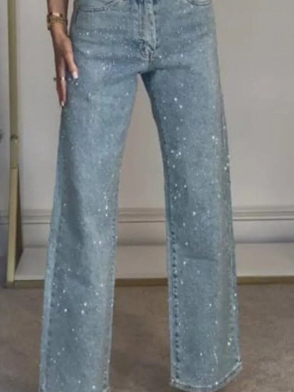 See See Paris Sparkle Rhinestone Embellished Jeans Size 34 French US 2